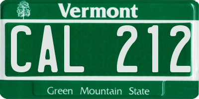 VT license plate CAL212