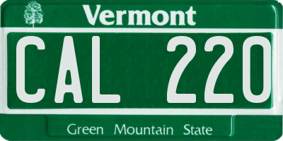 VT license plate CAL220