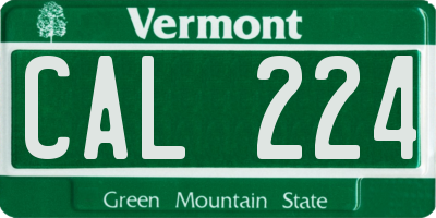 VT license plate CAL224