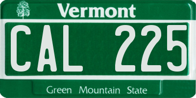 VT license plate CAL225