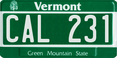 VT license plate CAL231