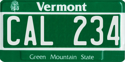 VT license plate CAL234
