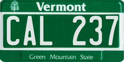 VT license plate CAL237