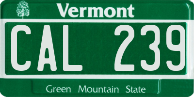 VT license plate CAL239