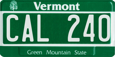 VT license plate CAL240