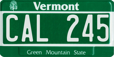 VT license plate CAL245