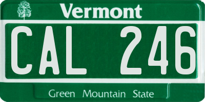 VT license plate CAL246