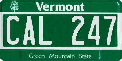 VT license plate CAL247