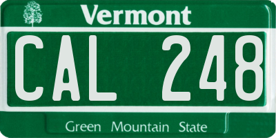 VT license plate CAL248