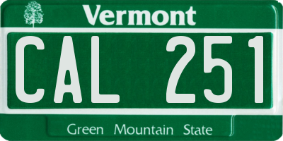 VT license plate CAL251