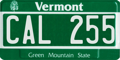 VT license plate CAL255
