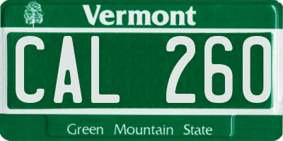 VT license plate CAL260