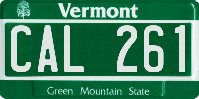 VT license plate CAL261