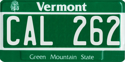 VT license plate CAL262