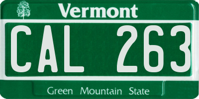 VT license plate CAL263