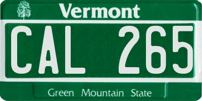 VT license plate CAL265