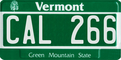 VT license plate CAL266