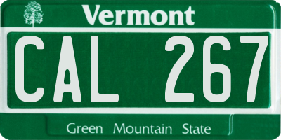 VT license plate CAL267