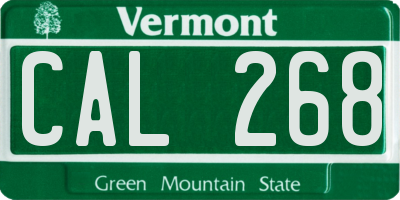 VT license plate CAL268