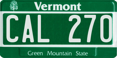VT license plate CAL270