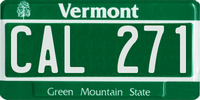 VT license plate CAL271