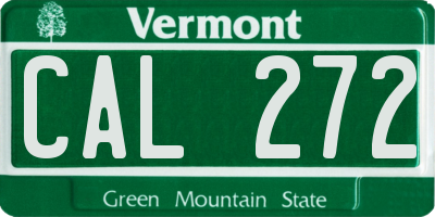 VT license plate CAL272