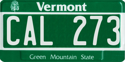 VT license plate CAL273