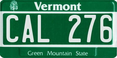 VT license plate CAL276