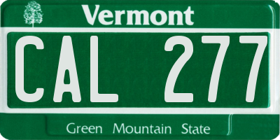 VT license plate CAL277