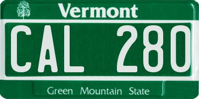 VT license plate CAL280