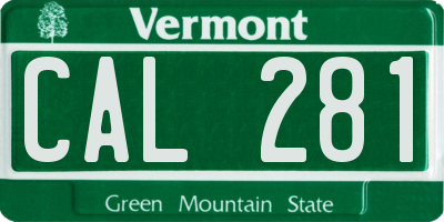 VT license plate CAL281