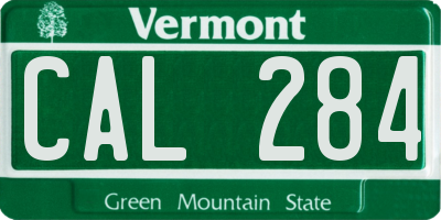 VT license plate CAL284