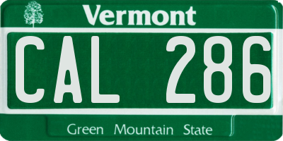 VT license plate CAL286