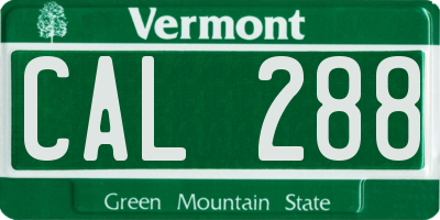 VT license plate CAL288