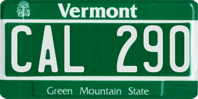 VT license plate CAL290