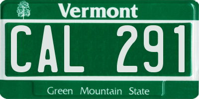 VT license plate CAL291