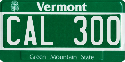 VT license plate CAL300