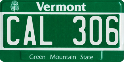 VT license plate CAL306