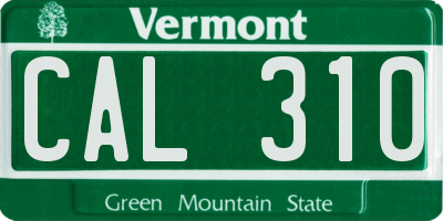 VT license plate CAL310