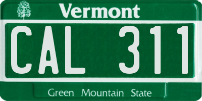 VT license plate CAL311