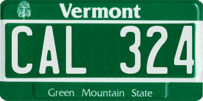 VT license plate CAL324