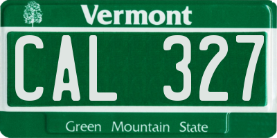 VT license plate CAL327