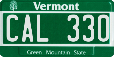 VT license plate CAL330