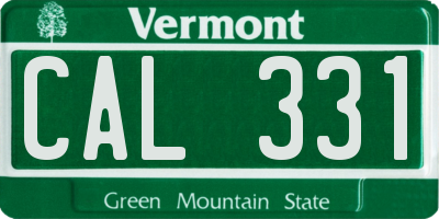 VT license plate CAL331