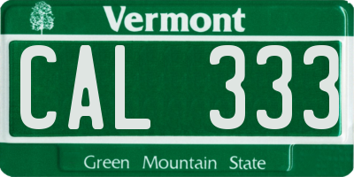VT license plate CAL333