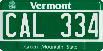 VT license plate CAL334