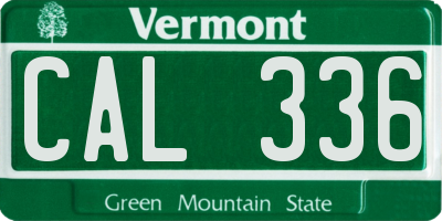 VT license plate CAL336