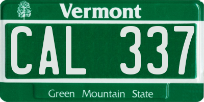 VT license plate CAL337