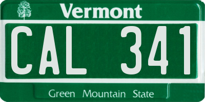 VT license plate CAL341