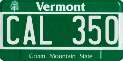 VT license plate CAL350